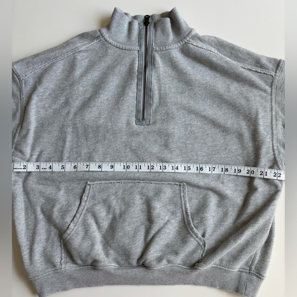 Aerie Quarter Zip Womens Small Gray Long Sleeve Comfort Lounge Travel Preppy - Picture 5 of 6